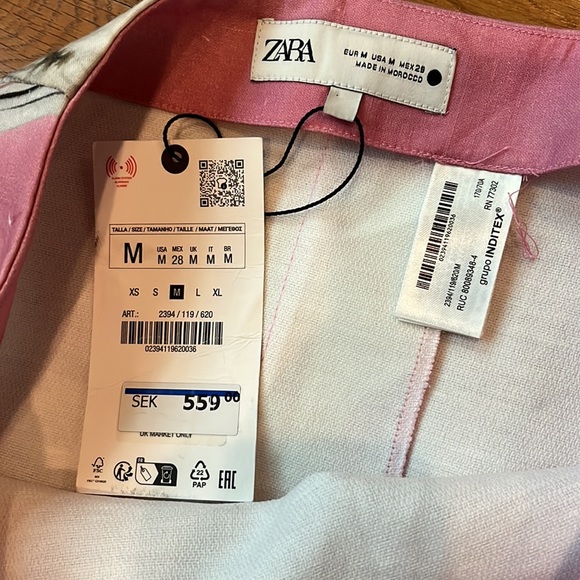 NWT ZARA Pink Floral Pencil Skirt - Picture 11 of 11